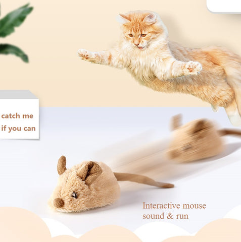 cat interactive mouse toy sound&response