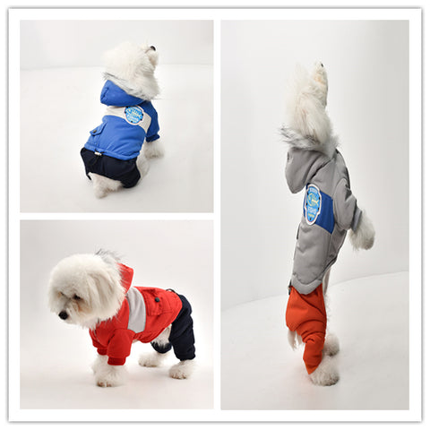 small dog windbreaker extra warm hooded coat