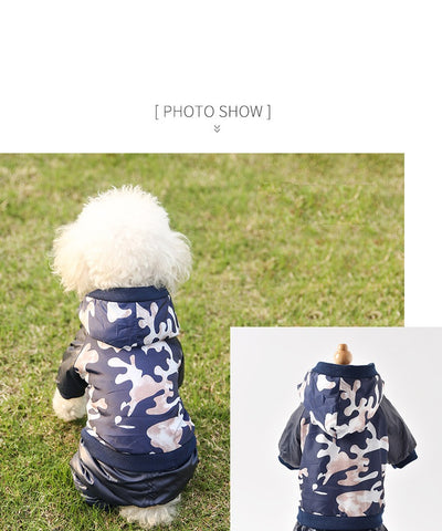 Extra warm windbreak camouflage coat for small dog