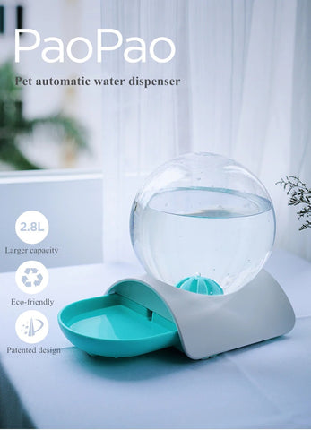 pet auto feeding crystal ball water bowl