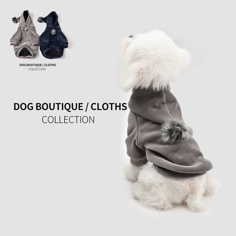 small dog cute fuzzy ball hooded dog extra warm coat